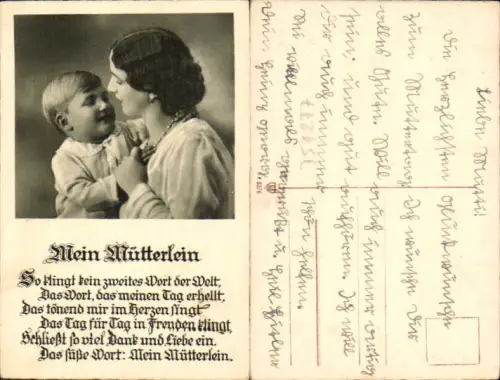 751277 Künstler AK Mütterlein Mutter Kind Spruch Muttertag
