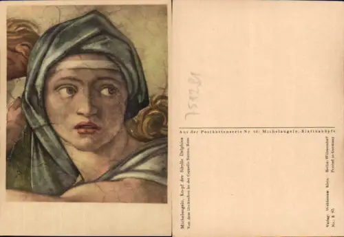 751281 Künstler AK Michelangelo Kopf Sibylle Delphica pub Woldemar Klein K 85