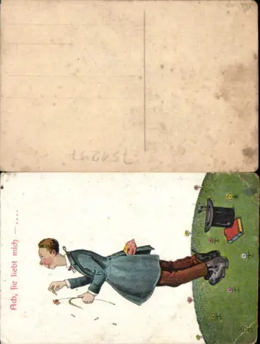751297 Künstler AK Karikatur Juxkarte Hut Mann Zylinder Scheuermann Willi