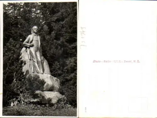 751349 Foto-AK Statzenberg b. Zwettl Robert Hamerling Denkmal pub Lux