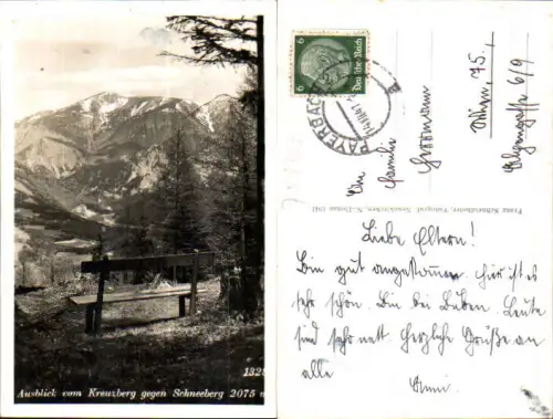 751353 Ausblick vom Kreuzberg gegen Schneeberg Puchberg Payerbach