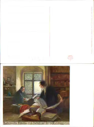 751413 Künstler AK Martin Luther Veit Dietrich Veste Coburg Bücher Buch