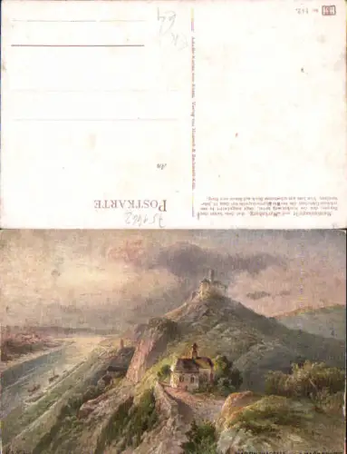 751462 Künstler AK N. Astudin Loreley Marksburg Martinskapelle Braubach
