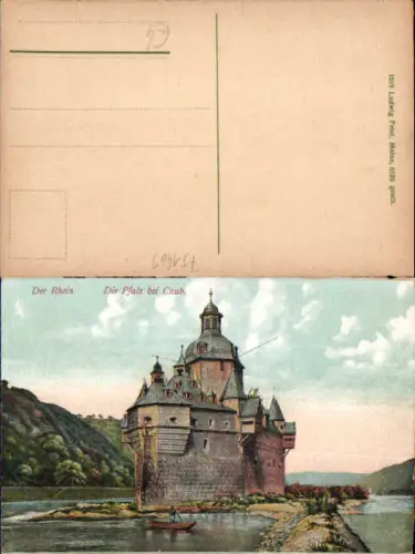 751463 Der Rhein Pfalz bei Caub Burg