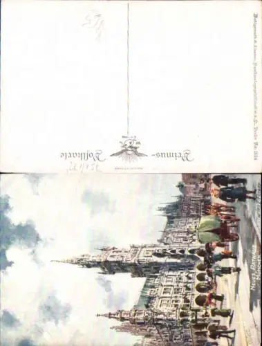 751472 Künstler AK Charles F. Flower München Rathaus Leute pub Tuck Oilette Primus
