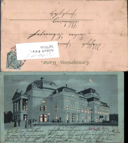 751615 Halt gegen das Licht Lithographie Mond-Litho Graz Theater Stadttheater