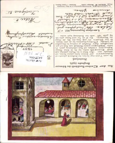 751698 Künstler AK Leoben Bergbau Bruederhaus Schwazer Bergbuch 1937 Bergmannstag