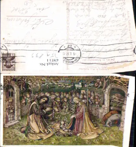751833 Künstler AK Bachlechner Krippe Weihnachten Krippenaltar