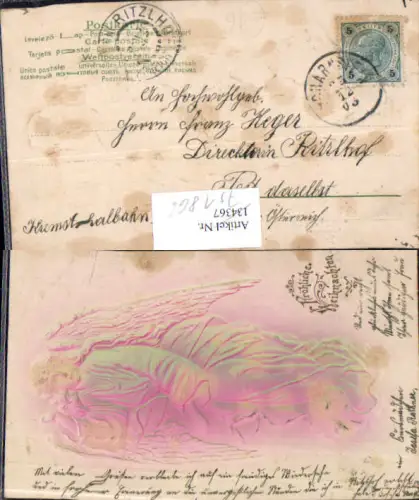 751866 Präge Lithographie Engel Weihnachten Weihnachtsengel Stp. Ritzlhof
