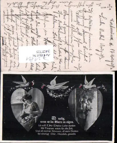751891 Patriotik Propaganda K.K. Armee Taube Brieftaube Frau Liebe