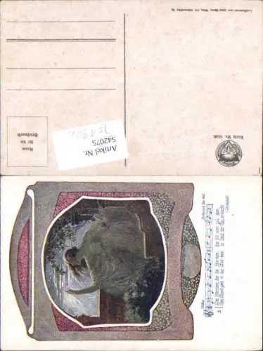751902 Deutscher Schulverein 1208 W.H, Braun Jugendstil Frau Schleier