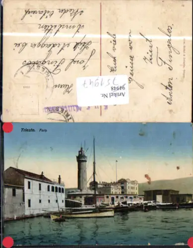 751947 Trieste Triest Hafen Leuchtturm Boote