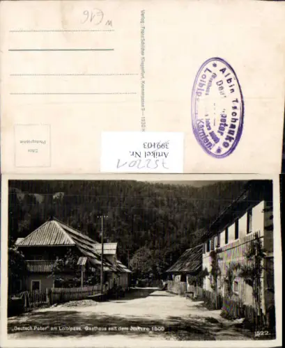 752201 Deutsch Peter Loiblpass Gasthaus Ferlach Trzic Krain