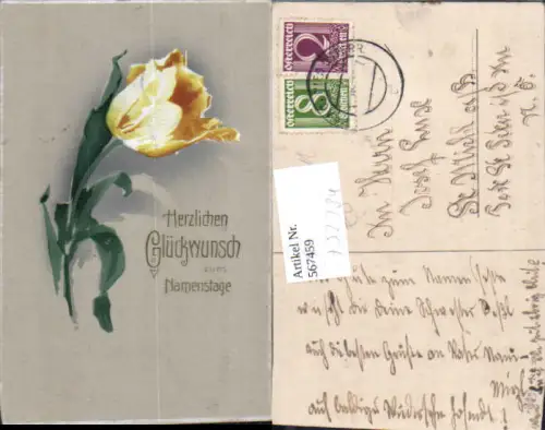 752284 Künstler AK handgemalte AK Blume Namenstag St. Peter in der Au
