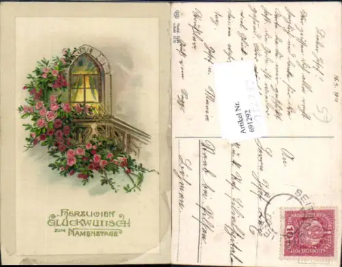 752292 Namenstag Blumen Fenster gel Staab Pilsen Plzen Böhmen