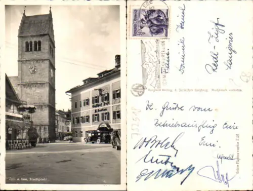 752518 Zell am See Stadtplatz Auto Oldtimer gel Redl Zipf Langwies