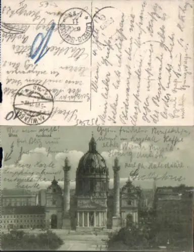 752545 Postkarte Wien nach Leipzig Gohlis Stempel