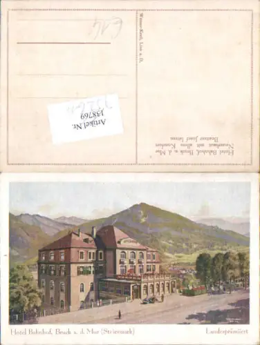 752615 Künstler AK Weeser-Krell Linz Bruck an der Mur Hotel Bahnhof