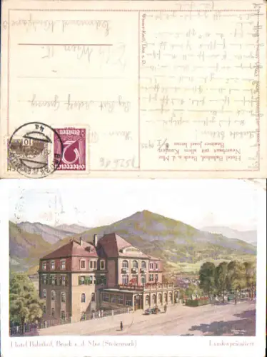 752616 Künstler AK Weeser-Krell Linz Bruck an der Mur Hotel Bahnhof