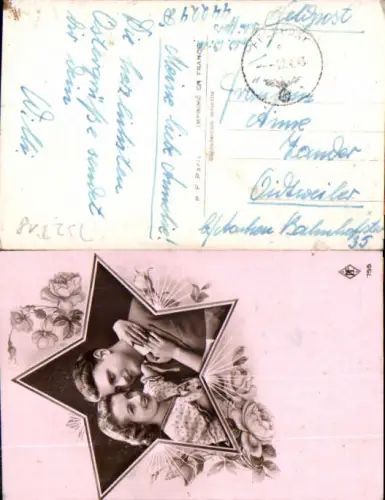 752718 Fotomontage Rosen Paar Liebe Feldpost Oidtweiler Aachen Baesweiler