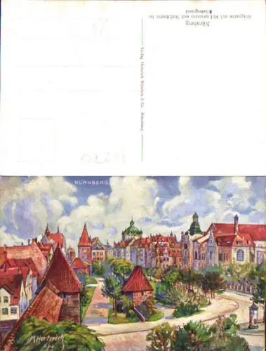 752796 Künstler AK M. Herterich Nürnberg Ringpartie Kulturverein Stadttheater