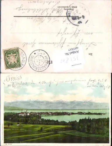 752841 Litho Gruß aus Lindau am Bodensee Stp. Holzhausen Vilsbiburg