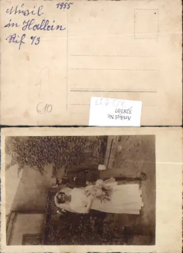 752933 Foto-AK Rif Nr. 73 bei Hallein Hochzeitspaar Uniform Braut Salzburg