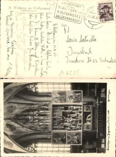 752978 Foto-AK St. Wolfgang am Wolfgangsee Pacher Altar pub Gastberger