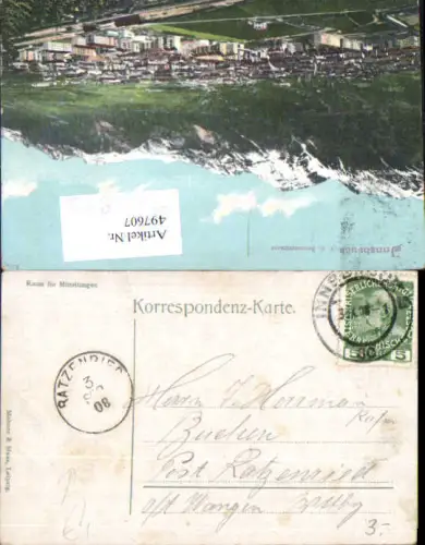 752992 Stempel Innsbruck n. Ratzenried Wangen Argenbühl Allgäu