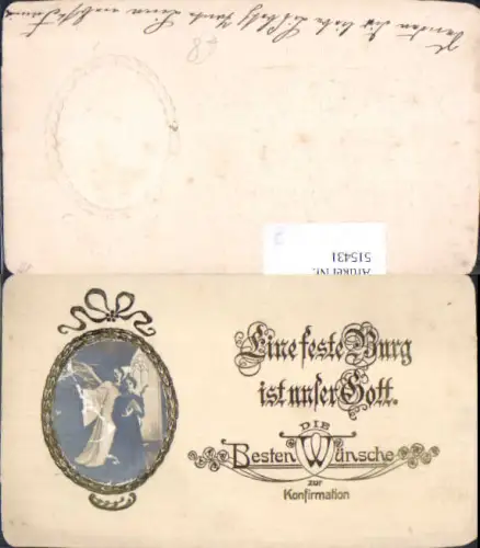 753008 Präge AK Engel Foto Konfirmation Jugendstil Art Nouveau