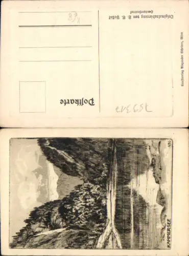 753317 Radierung L.B. Pollak Kammersee Aussee Liezen