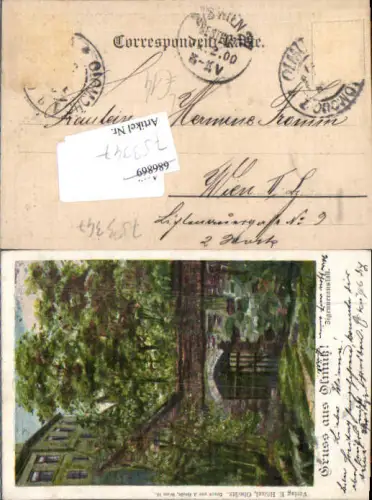 753347 Künstler Lithographie Gruß aus Olmütz Olomouc
