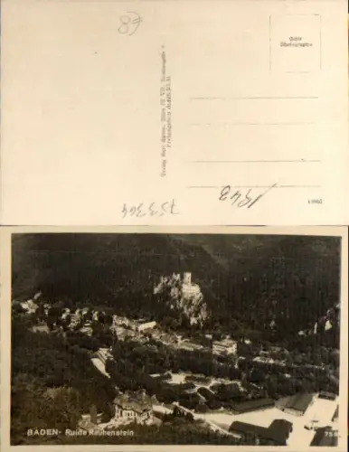 753364 Baden bei Wien Ruine Rauhenstein Luftbild Fliegeraufnahme
