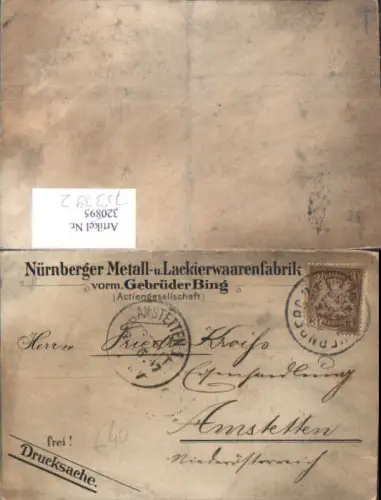 Geschäftspostkarte Nürnberg Nürnberger Lackierwaagenfabrik Gebrüder Bing