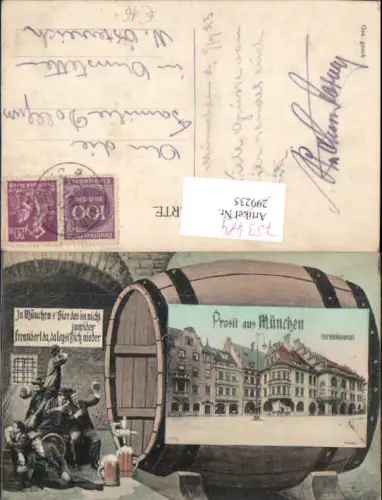753484 tolle Schmuckkarte Prosit aus München Bier Bierfass