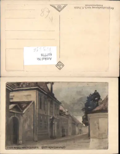 753596 Radierung L.V. Pollak Wien Döbling Kahlenbergerstraße Beethovenhaus