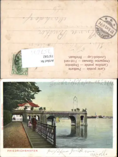 753674 Friedrichshafen am Bodensee Quai gel Markdorf Stempel