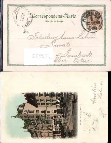 753699 Lithographie Wien Innere Stadt Neumarkt gel Peuerbach