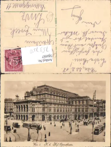 753750 Wien K.K. Hof Operntheater Oper Theater Tram Straßenbahn Ledermann 20006