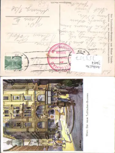753757 Künstler AK Oskar Thiede Wien Tuchlauben Brunnen