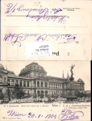 753767 Wien K.K. Universität Liebenberg Denkmal pub Ledermann 152 A