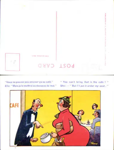 753969 Künstler AK Scherz Humor Trow Frau Mann Topf