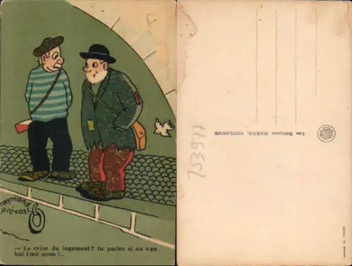 753977 Künstler AK Raymond Prevost Die Wohnungskrise Obdachlose