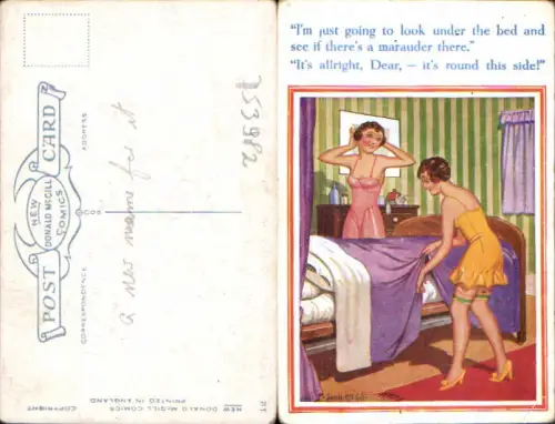 753982 Künstler AK Donald McGill Bademode Frauen Erotik
