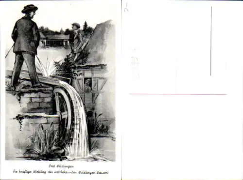 753997 Künstler AK Pinkelhumor pinkeln Wassermühle