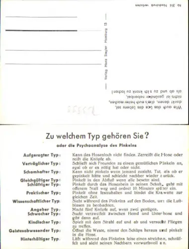 753999 Künstler AK Scherz Humor Pinkelhumor