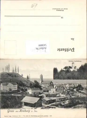 754070 Gruß aus Kraiburg am Inn 1903 Guttenburg LK Mühldorf am Inn