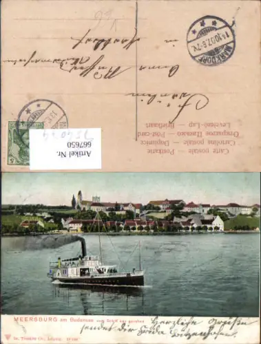 754074 Litho Meersburg am Bodensee Dampfer pub Dr. Trenkler gel Markdorf