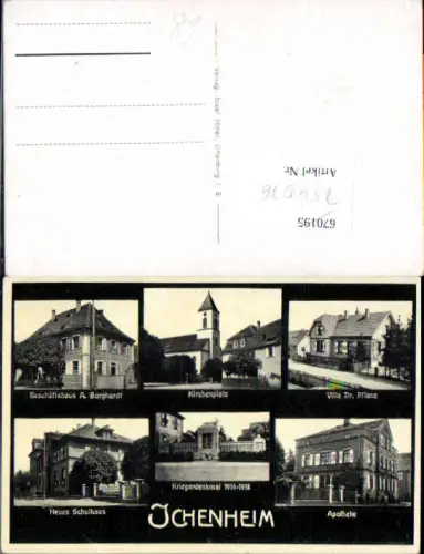 754076 Ichenheim bei Neuried Baden Gasthaus zum Adler, Villa Dr. Pflanz, Apotheke