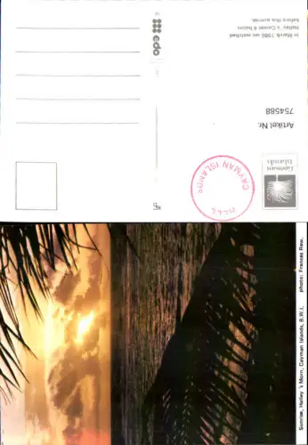 754588 Cayman Islands, Sunrise, Halley's Morn British Overseas Territory 1986